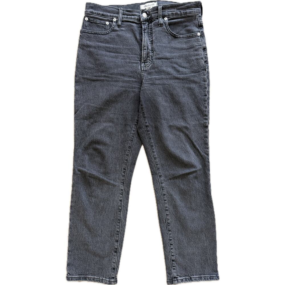 Madewell The Perfect Vintage Jean Black Gray Denim Jeans 28P Straight